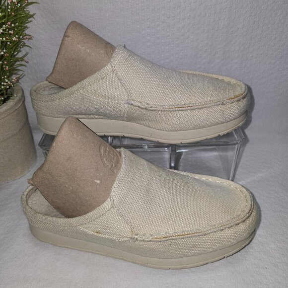 SPERRY SIZE 5.5 MOC-SIDER MULE CREAM HEMP CLOGS LOAFERS EUC - Picture 7 of 7